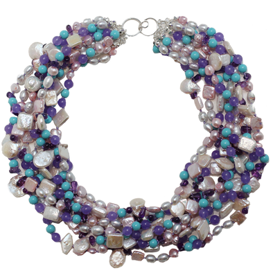 Multi-Colored Pearl Necklace
