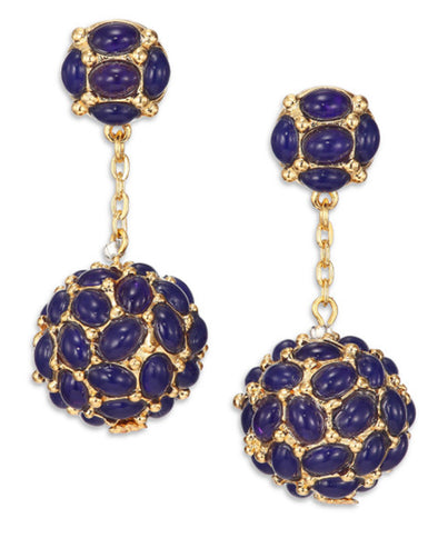 Blue Cluster Drop Earrings