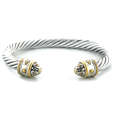 Nouveau Large Two Tone Wire Cuff