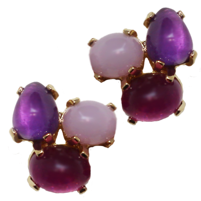 Purple Clip Earrings