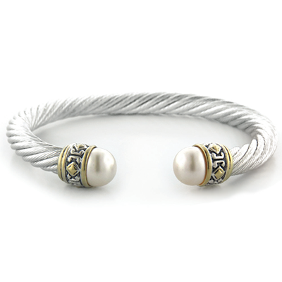 Ocean Collection Large Pearl Wire Cuff Bracelet