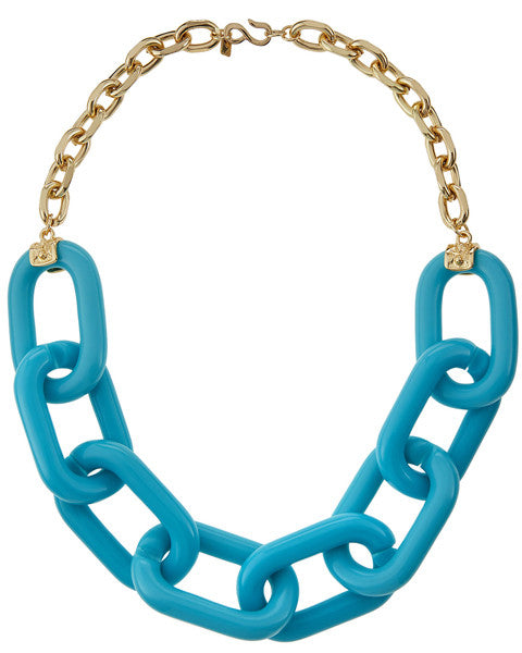 Turquoise Tone Chain Necklace