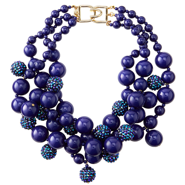Blue Pave Bauble Necklace