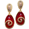 Cranberry Crystal Drop Earrings