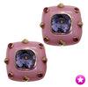 Pink Square Clip Earrings