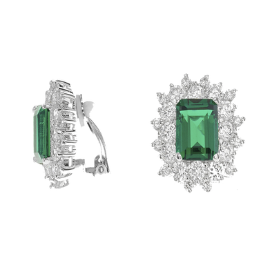 Emerald Clip On Earrings
