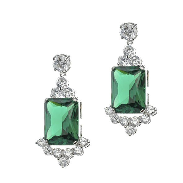 Emerald Deco Drop Earrings