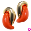 Coral Clip On Earrings