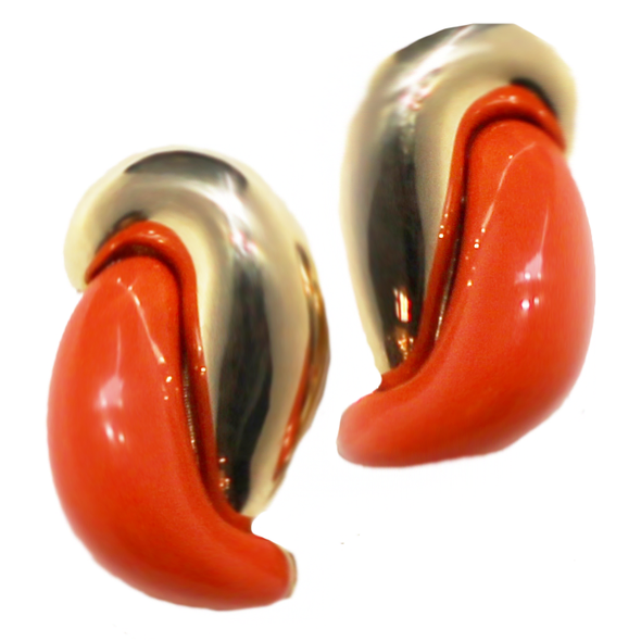 Coral Clip On Earrings