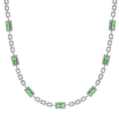 Emerald Deco Chain Necklace