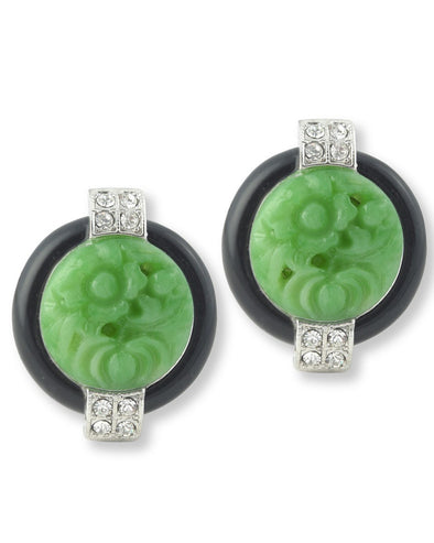 Art Deco Button Earrings