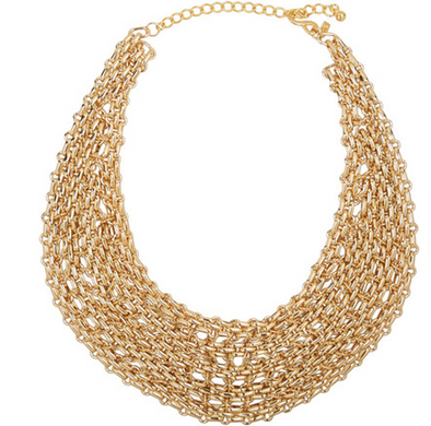 Gold Chain Bib Necklace