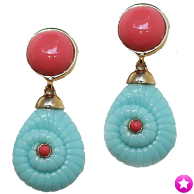 Pink and Turquoise Earrings